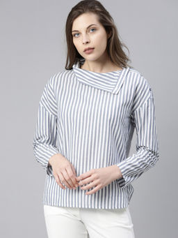 RAREISM - Navy Blue Stripes Top