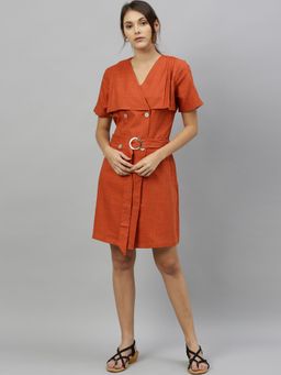 RAREISM - Jade Rust Dress With Belt