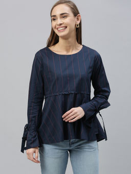 RAREISM - Navy Blue Stripes Top