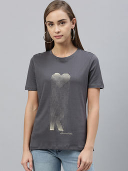 RAREISM - Grey Printed Top