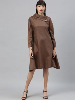 RAREISM - Khaki Solid Mini Dress