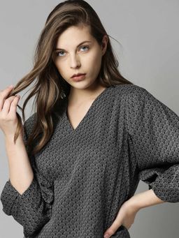 RAREISM - Black Printed Top