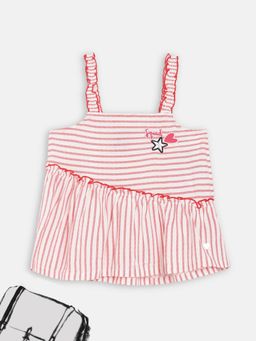 Blue Giraffe - Red Striped Top