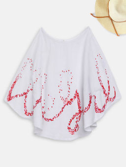 Elle Kids - White Girls Printed Top