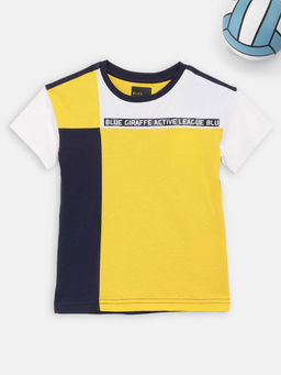 Blue Giraffe - Yellow Printed Tshirts