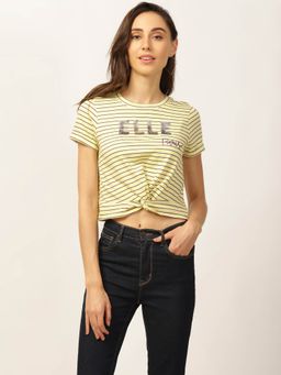 ELLE - Yellow Stripes Crop Top