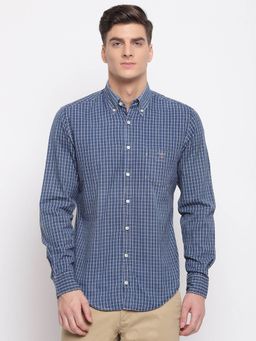 GANT - Blue Checks Collar Neck Shirt