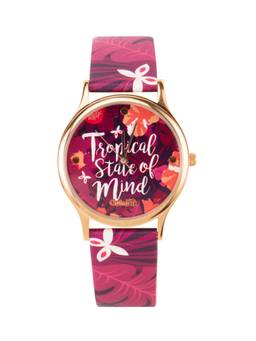 Teal by CHUMBAK - Purple PU Leather Watch