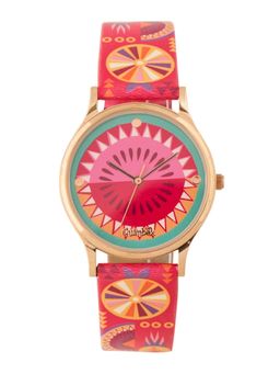 Teal by CHUMBAK - Orange PU Leather Watch