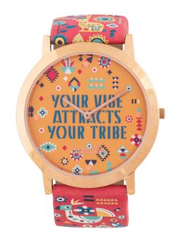 Teal by CHUMBAK - Red PU Leather Watch