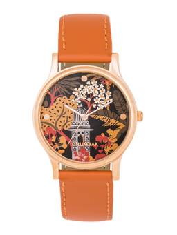 Teal by CHUMBAK - Orange PU Leather Watch