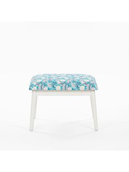 Chumbak - Memsaab Bench Small - Aqua Jungle, White