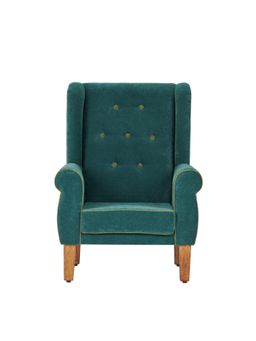 Chumbak - Begum Wing Chair Velvet - Deep Teal