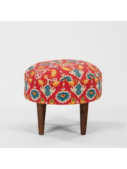 Chumbak - Begum Foot Rest - Red Ikkat