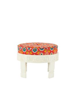 Chumbak - Amer Foot Rest - Red Ikkat
