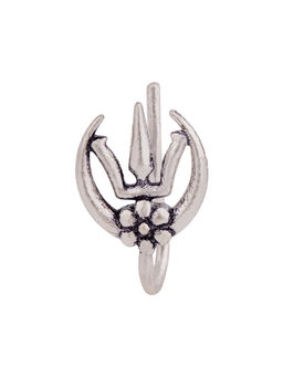 Voylla - Silver Moksh Trishul Nose Ring