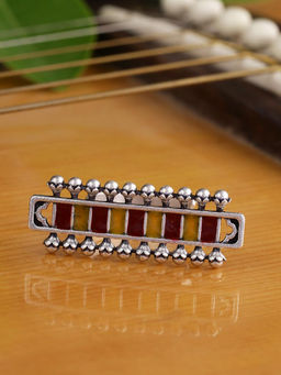 Voylla - Silver Taal Mridang Harmonium Statement Ring