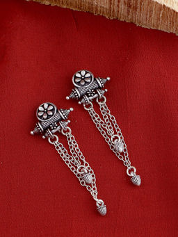 Voylla - Nayantara Asymmetrical Tassels Drop Earrings