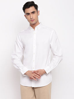 GANT - White Plain Collar Neck Shirt