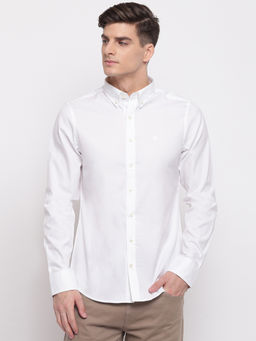 GANT - White Plain Collar Neck Shirt
