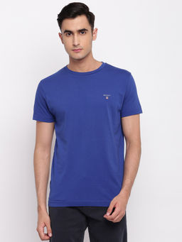 GANT - Blue Plain Round Neck T-Shirt