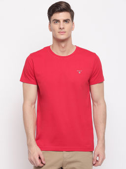 GANT - Red Plain Round Neck T-Shirt