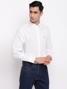 GANT - White Plain Collar Neck Shirt