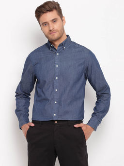 GANT - Blue Solid Casual Shirt