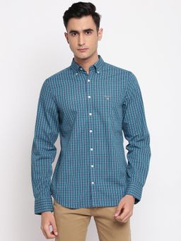 GANT - Blue Checks Collar Neck Shirt