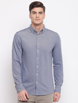 GANT - Blue Plain Collar Neck Shirt