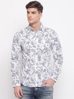 GANT - White Printed Collar Neck Shirt