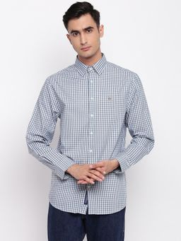 GANT - Blue Checks Collar Neck Shirt