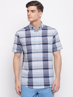 GANT - Blue Checks Collar Neck Shirt