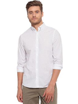 GANT - White Printed Collar Neck Shirt