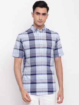 GANT - Blue Checks Collar Neck Shirt