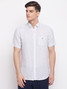 GANT - White Stripes Collar Neck Shirt