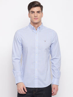 GANT - Blue Checks Collar Neck Shirt