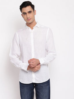 GANT - White Plain Collar Neck Shirt