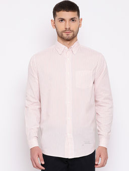 GANT - Peach Stripes Collar Neck Shirt