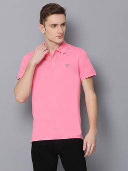 GANT - Pink Plain Polo T-Shirt