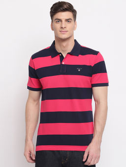 GANT - Pink Stripes Polo T-Shirt