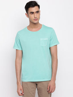 GANT - Turquoise Plain Round Neck T-Shirt