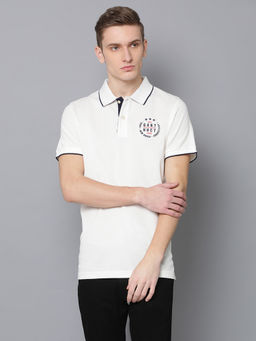 GANT - White Printed Polo T-Shirt