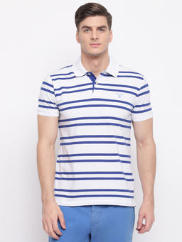 GANT - White Stripes Collar Neck T-Shirt