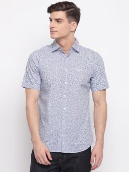 GANT - Blue Printed Collar Neck Shirt