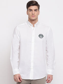GANT - White Plain Collar Neck Shirt