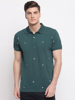 GANT - Green Printed Polo T-Shirt