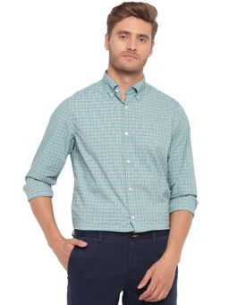 GANT - Turquoise Checks Collar Neck Shirt