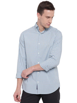 GANT - Blue Checks Collar Neck Shirt