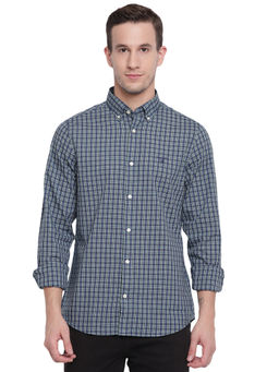 GANT - Blue Checks Collar Neck Shirt